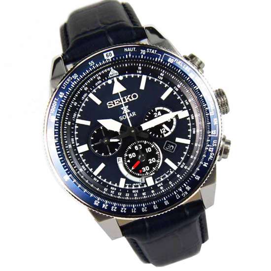 Seiko Prospex SSC609P1 Solar-Powered Blue Leather Watch