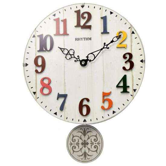Rhythm CMP549NR03 Exquisite Wooden Wall Clock - Singapore Exclusive!