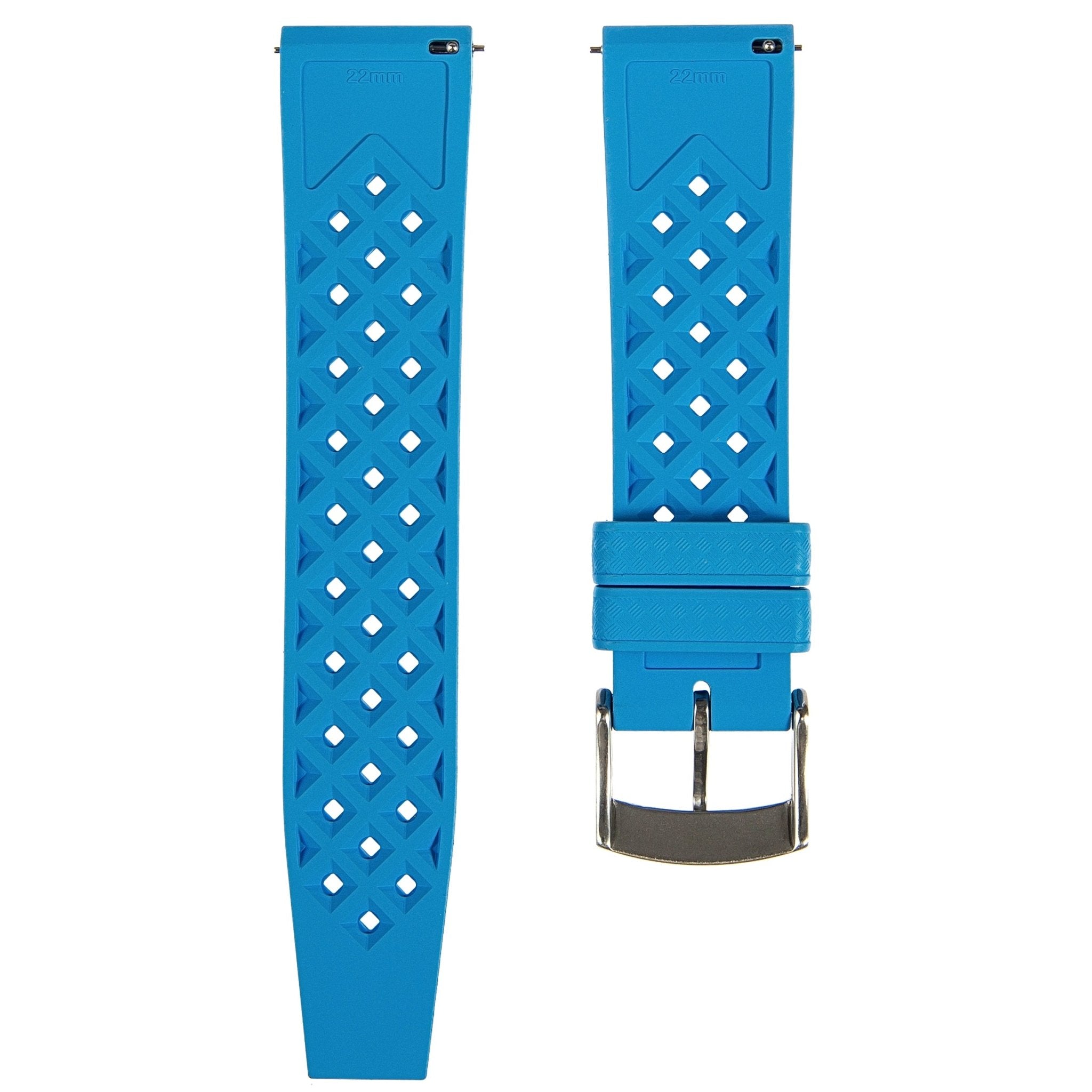 Calypso Style FKM Rubber Watch Strap - Quick-Release - Vibrant Green (2422)