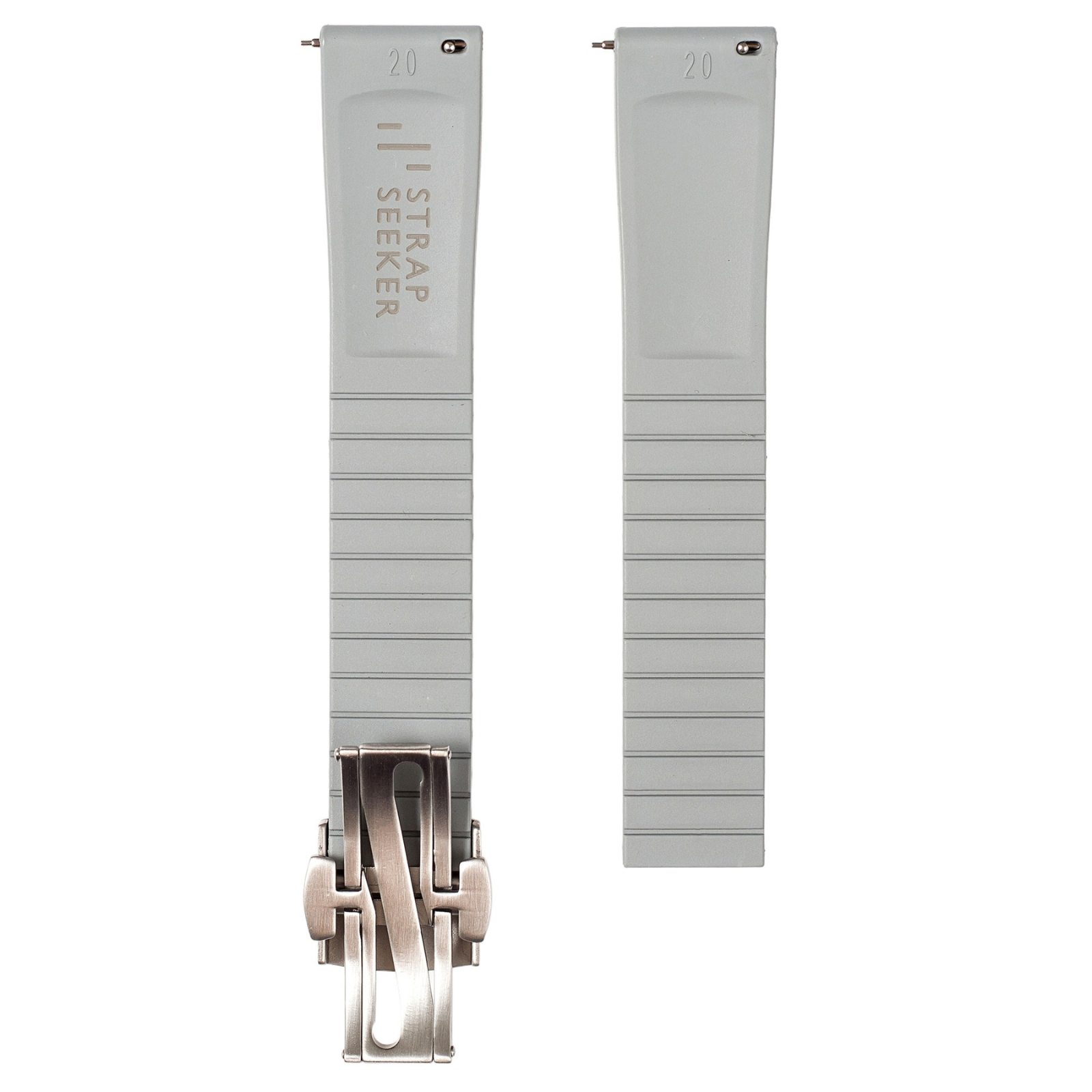CTS Cut-to-Size FKM Rubber Watch Strap - Quick Release - Grey (2435) | Stylish & Durable
