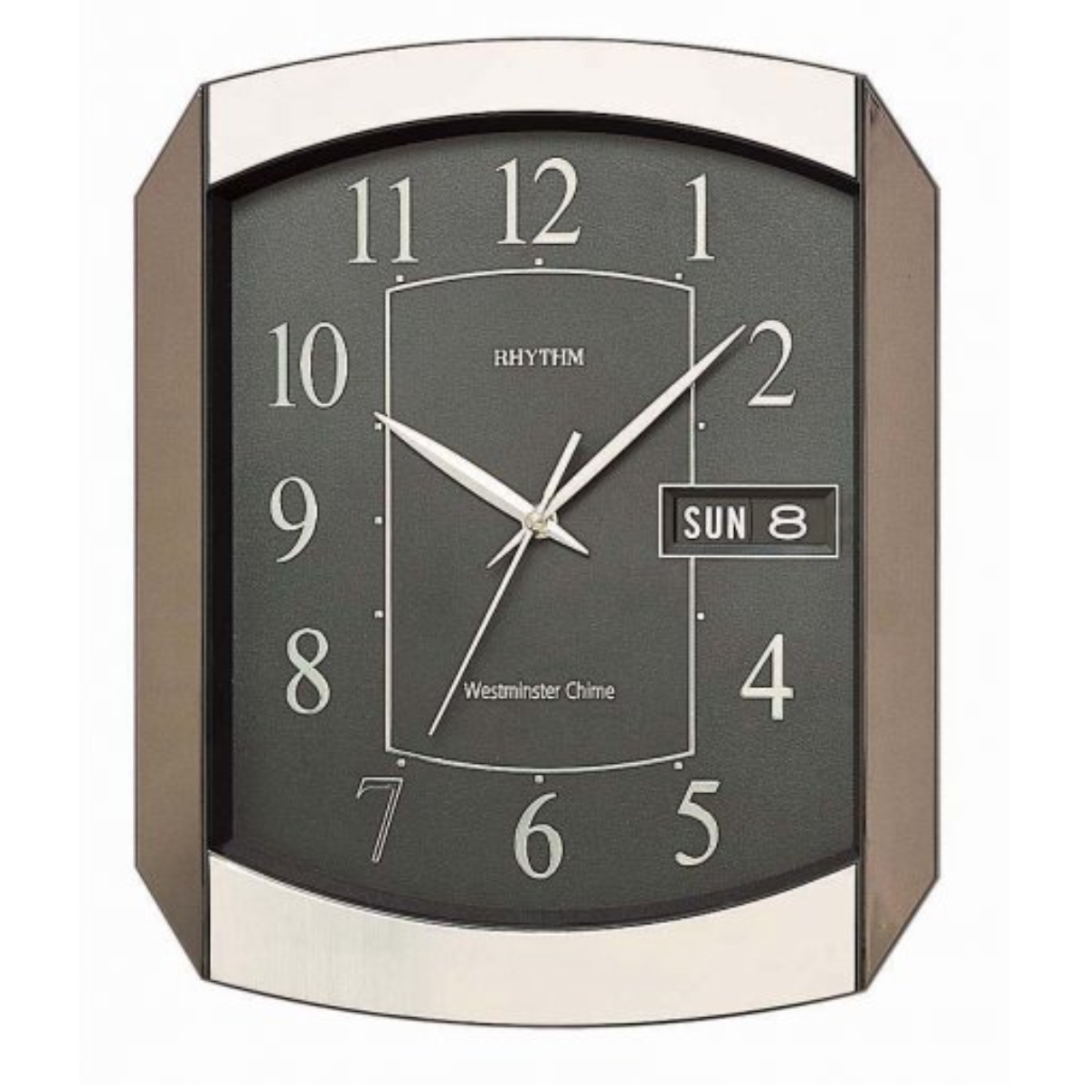 Rhythm CFH102NR02 Westminster Chime Black Dial Wall Clock - Exclusive to Singapore!