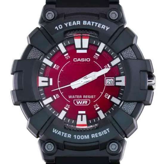 Casio Youth Red Dial Analog MW-610H-4A Sporty Watch - A Must-Have for Active Teens!