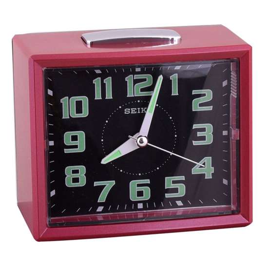 Seiko QHK024R Red Bell Alarm Clock - Wake Up in Style!