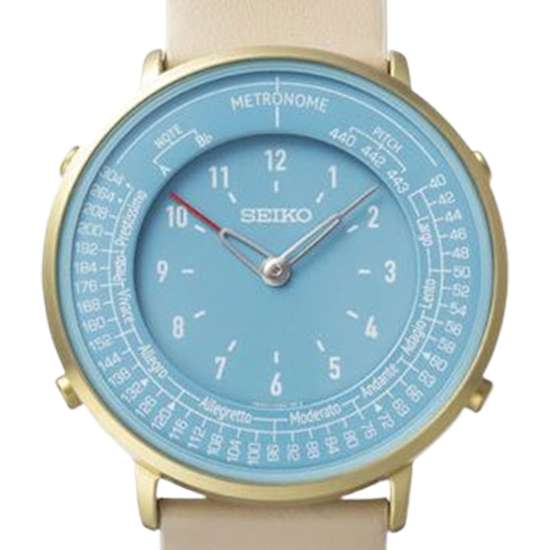 Seiko SMW005A Unisex Quartz Leather Casual Watch with Metronome