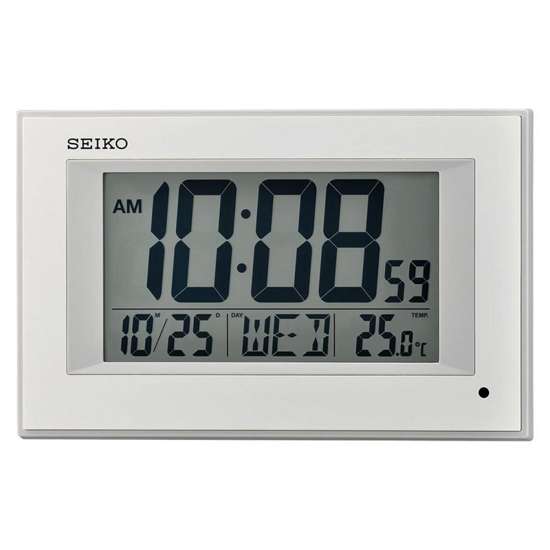 Seiko LCD Calendar Thermometer Wall Clock QHL077W/QHL077WN - Exclusive to Singapore!