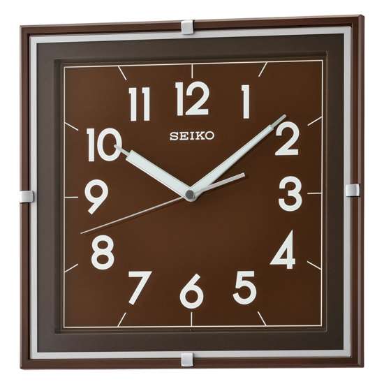 Seiko Matte Brown Square Wall Clock QXA758Z (Exclusive to Singapore)