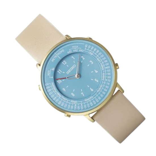 Seiko SMW005A Unisex Quartz Leather Casual Watch with Metronome