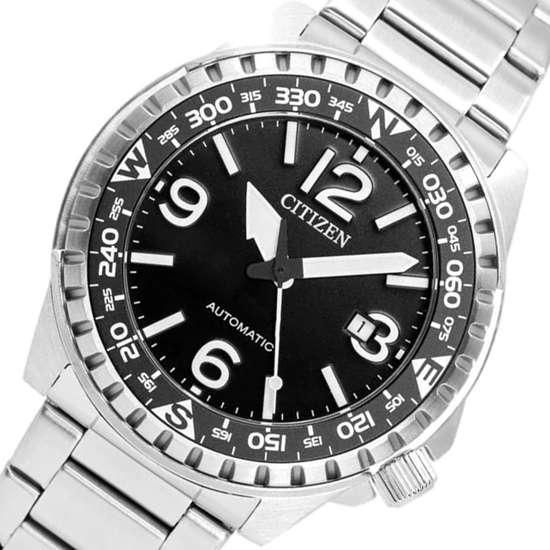 Citizen NJ2190-85E Automatic Stainless Steel Watch with Black Dial - A Must-Have for Men!