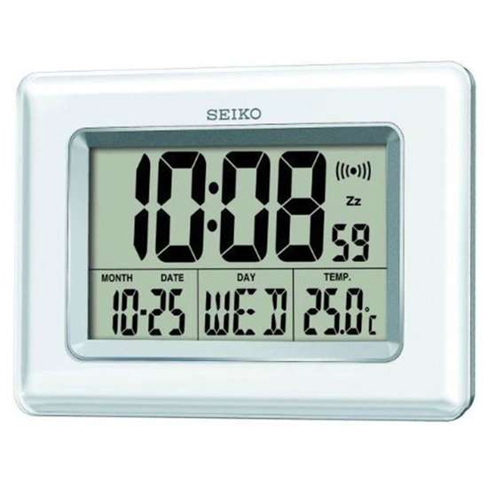 Seiko QHL058W Digital LCD Desk Wall Clock - Elegant Timekeeper