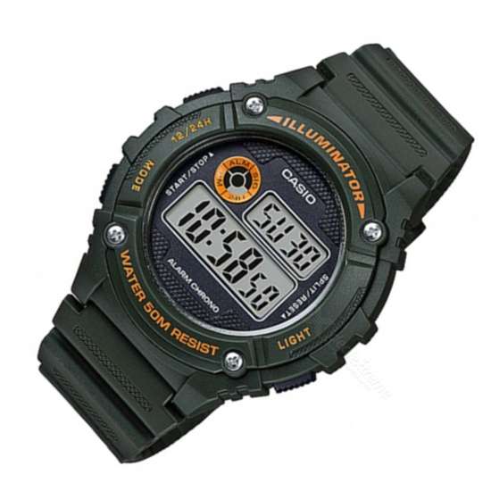 Casio Green Sports Illuminator Digital Watch W-216H-3B