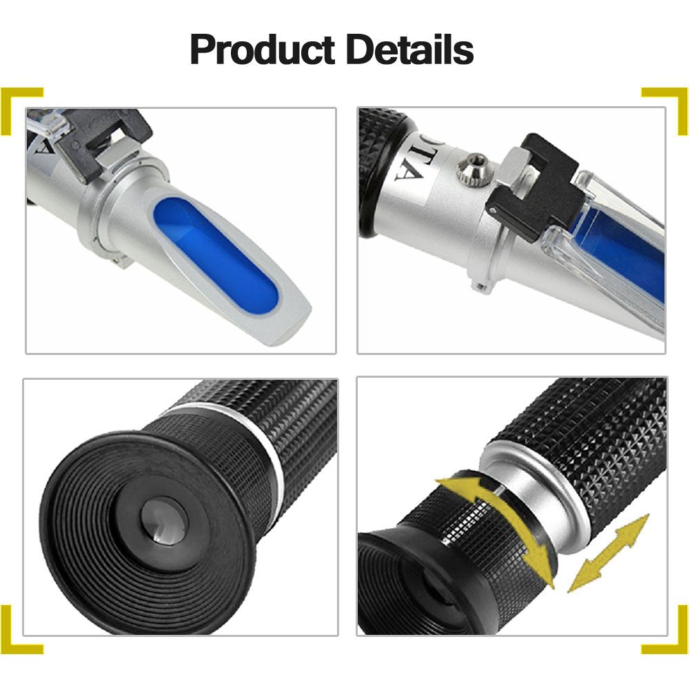 Amazing Dual Scale Brix Refractometer with ATC & LED Light - Your Ultimate Liquid Measuring Tool!