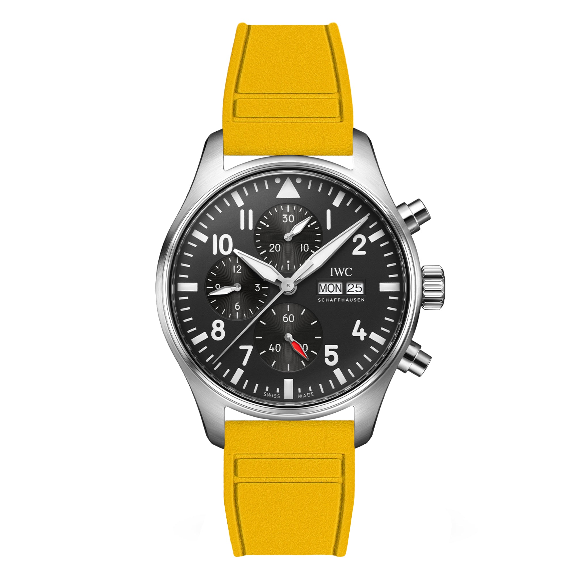 Skyward Premium FKM Rubber Watch Strap - Quick Release - Perfect Fit for IWC Big Pilot & More - Orange (2411)