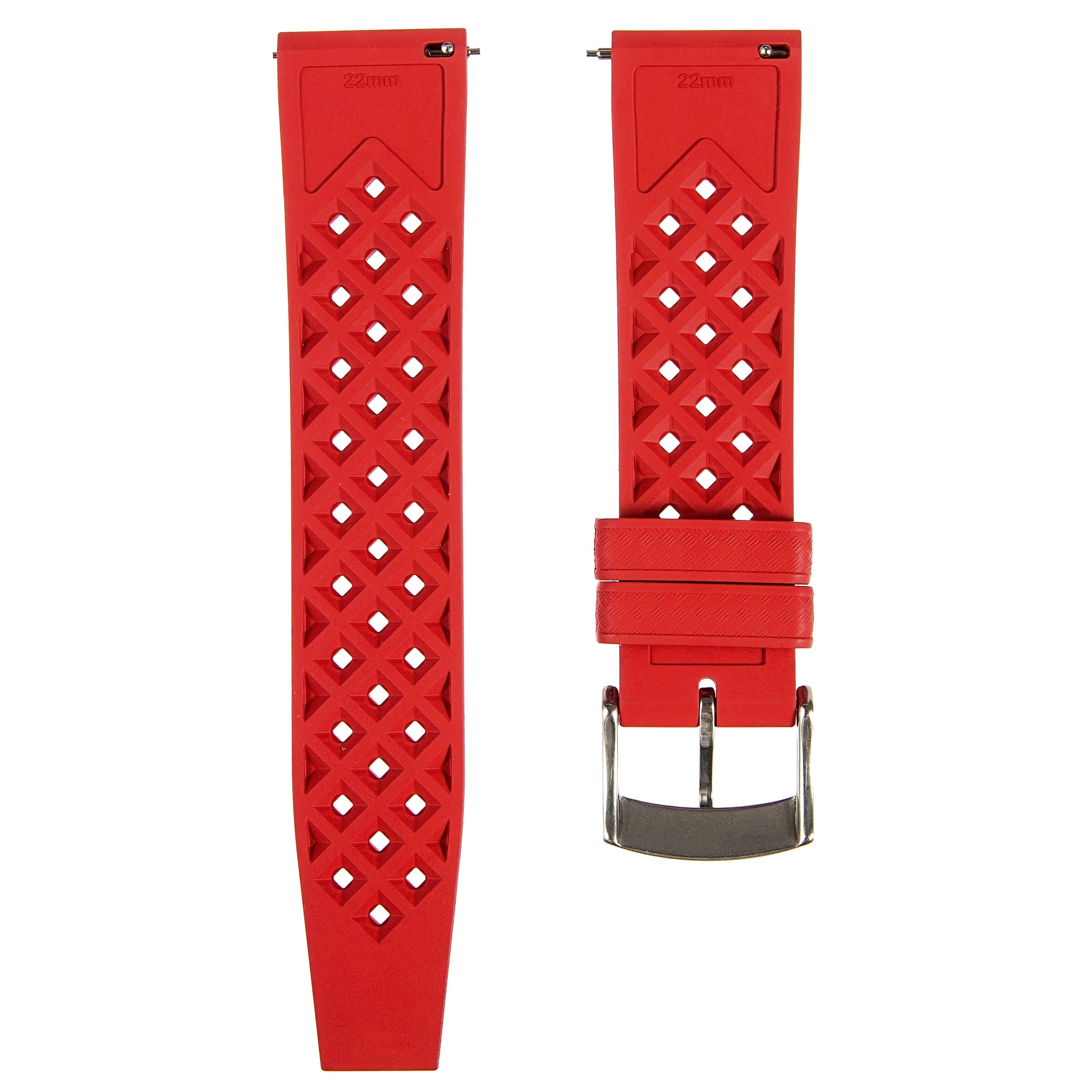 Calypso Style FKM Rubber Watch Strap - Quick-Release - Vibrant Green (2422)
