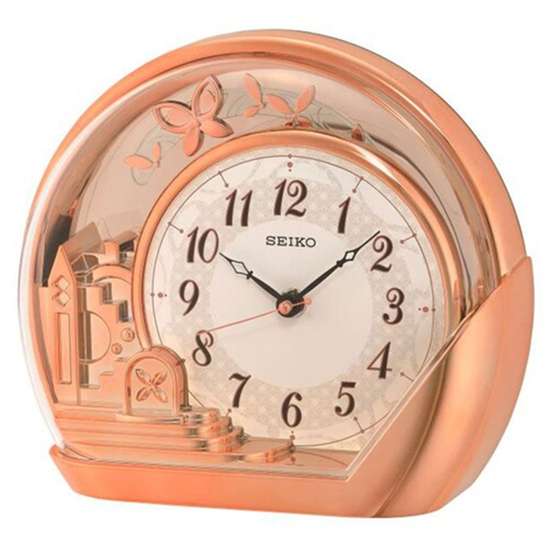 Seiko QXN232P Rose Gold Table Clock - Exclusive to Singapore!