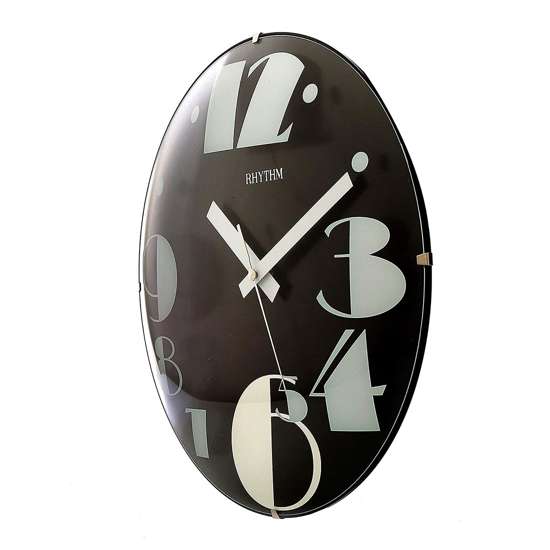 Stunning Rhythm Black Glass Analog Wall Clock CMG519NR71 (Singapore Only)