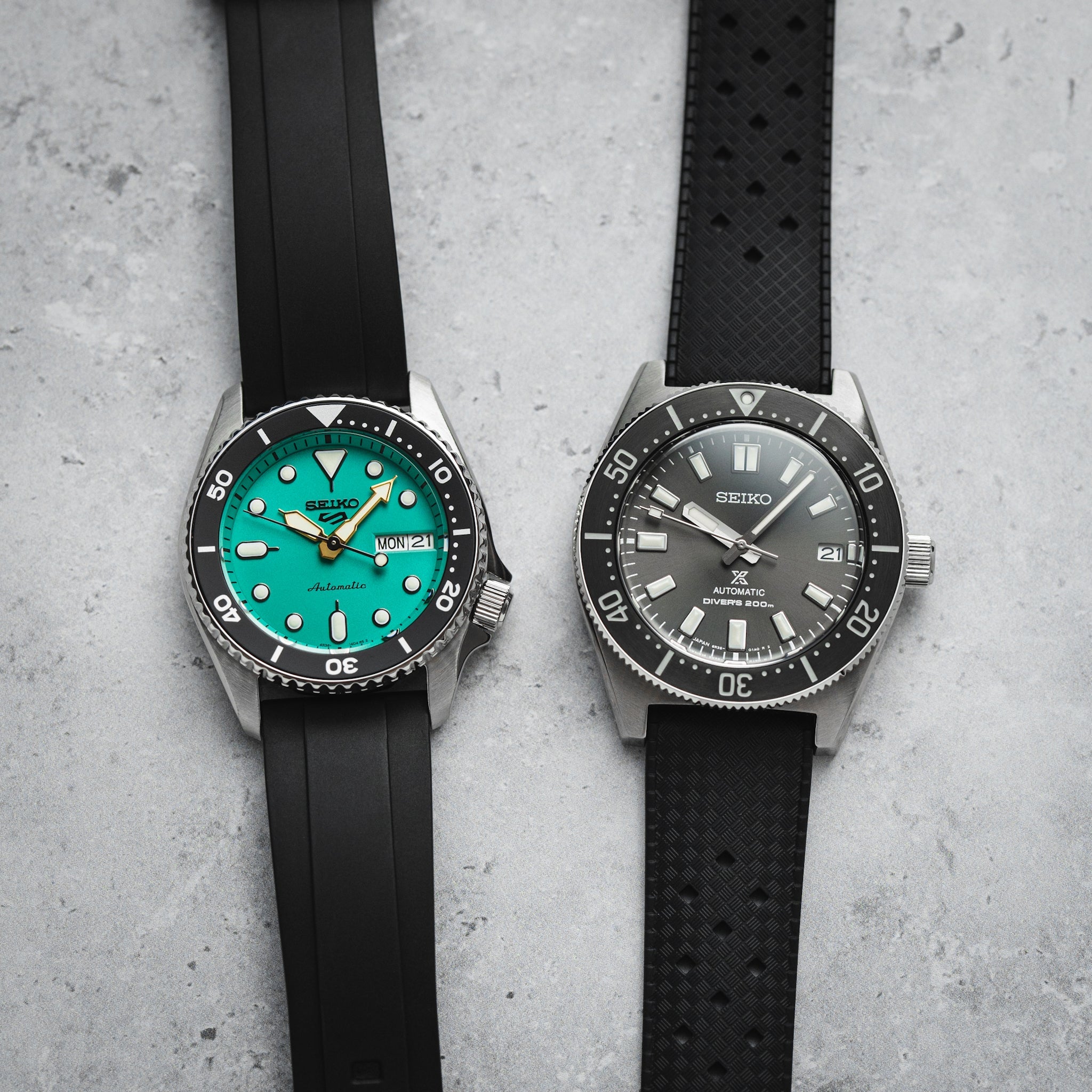 Calypso Style FKM Rubber Watch Strap - Quick-Release - Vibrant Green (2422)