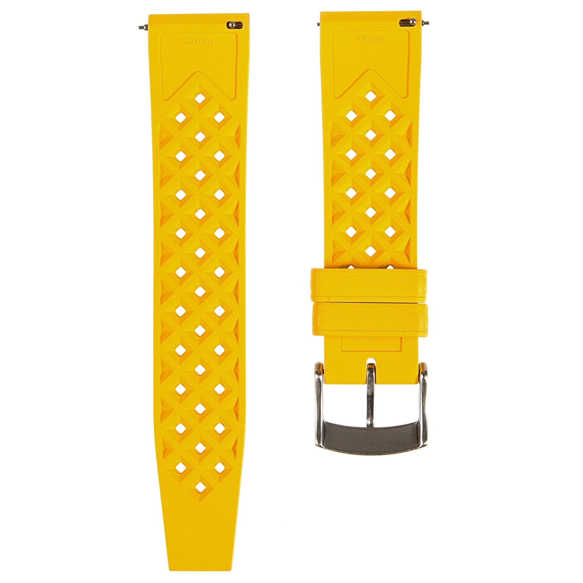 Calypso Style FKM Rubber Watch Strap - Quick-Release - Vibrant Green (2422)