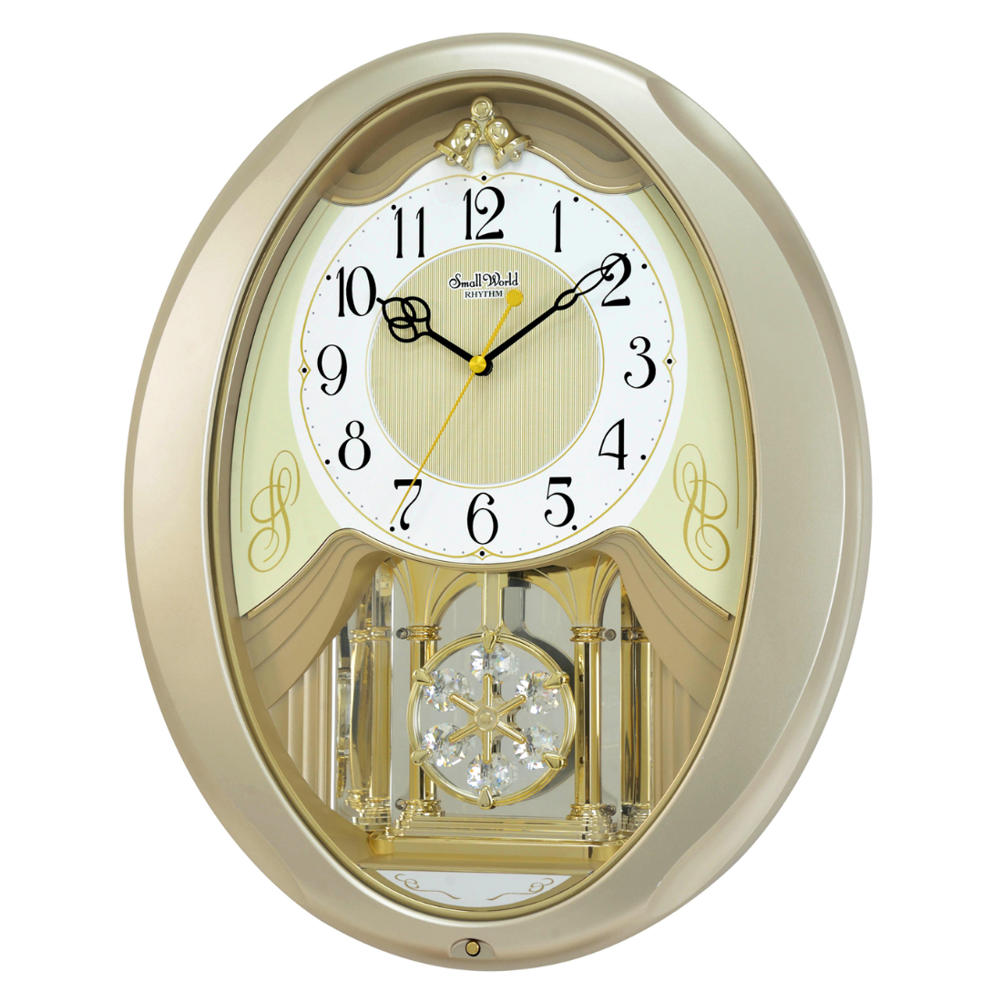 Rhythm Champagne Snowflake Rose Gold Wall Clock - Exclusive to Singapore!