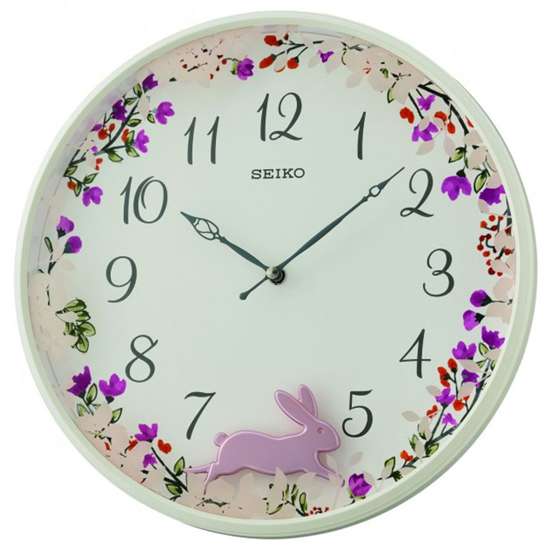 Seiko QXC238W Quartz Floral Wall Clock - Exclusive to Singapore