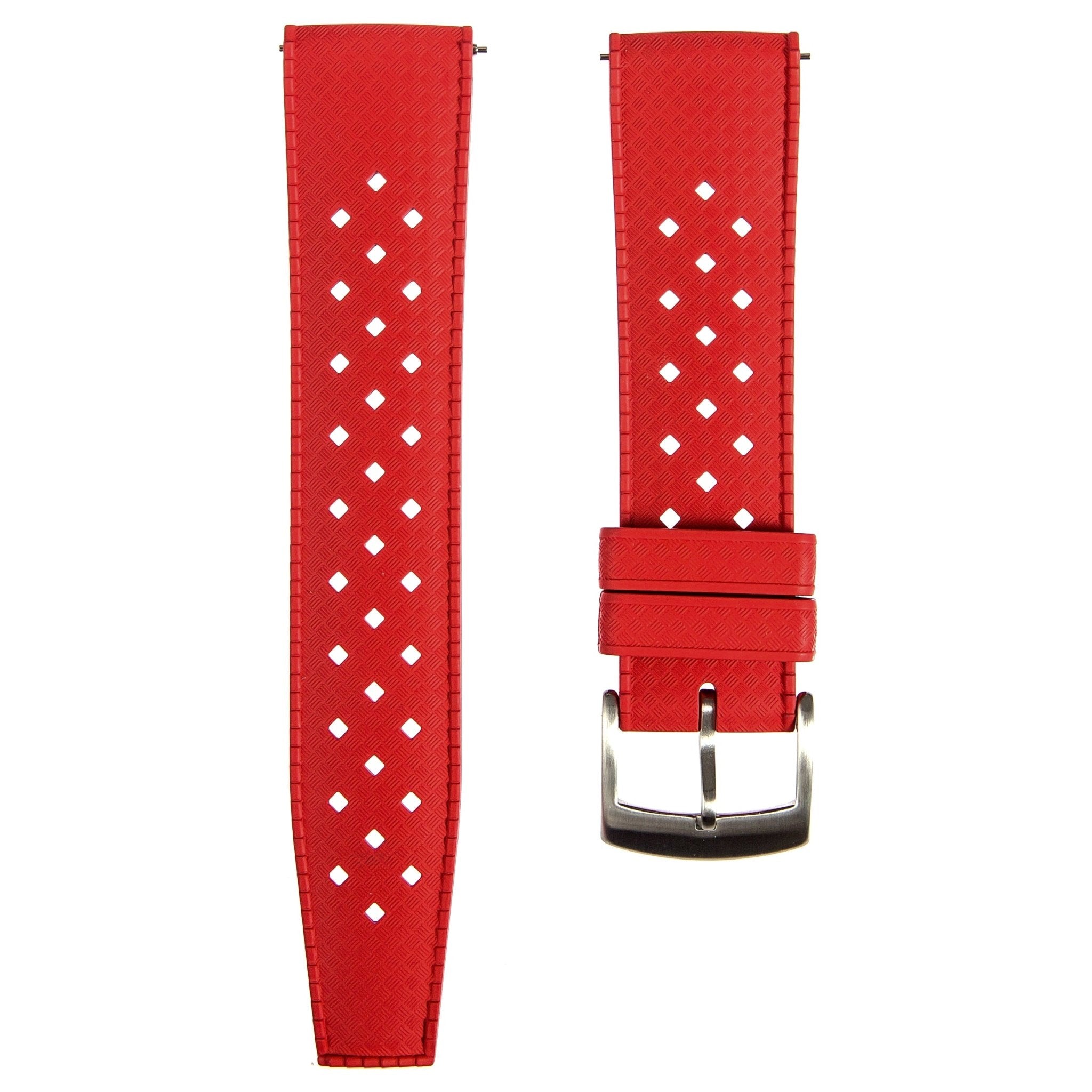 Calypso Style FKM Rubber Watch Strap - Quick-Release - Vibrant Green (2422)