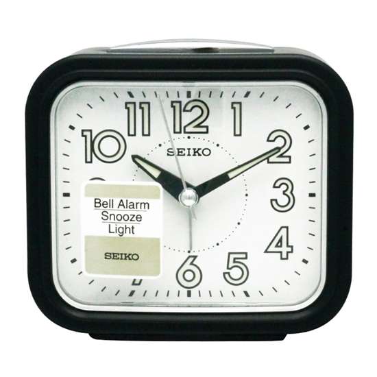 Seiko Quartz Bell Alarm Clock QHK023K/QHK023KN - Stylish Black Design