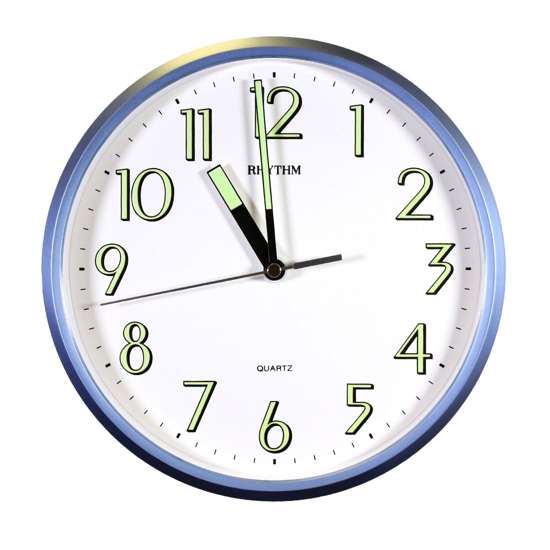 CMG727NR04 Rhythm Super Luminous Analog Round Wall Clock