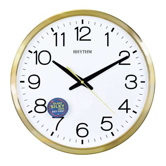 Stunning Rhythm 3D Gold Round Wall Clock CMG494BR18