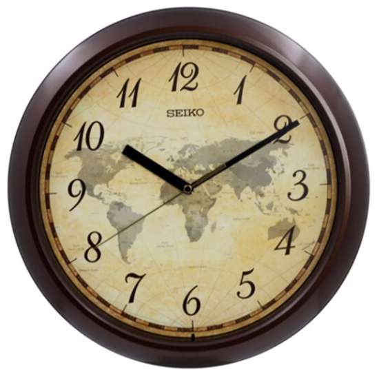 Seiko's Stunning World Map Analog Wall Clock - QHA006Z Series
