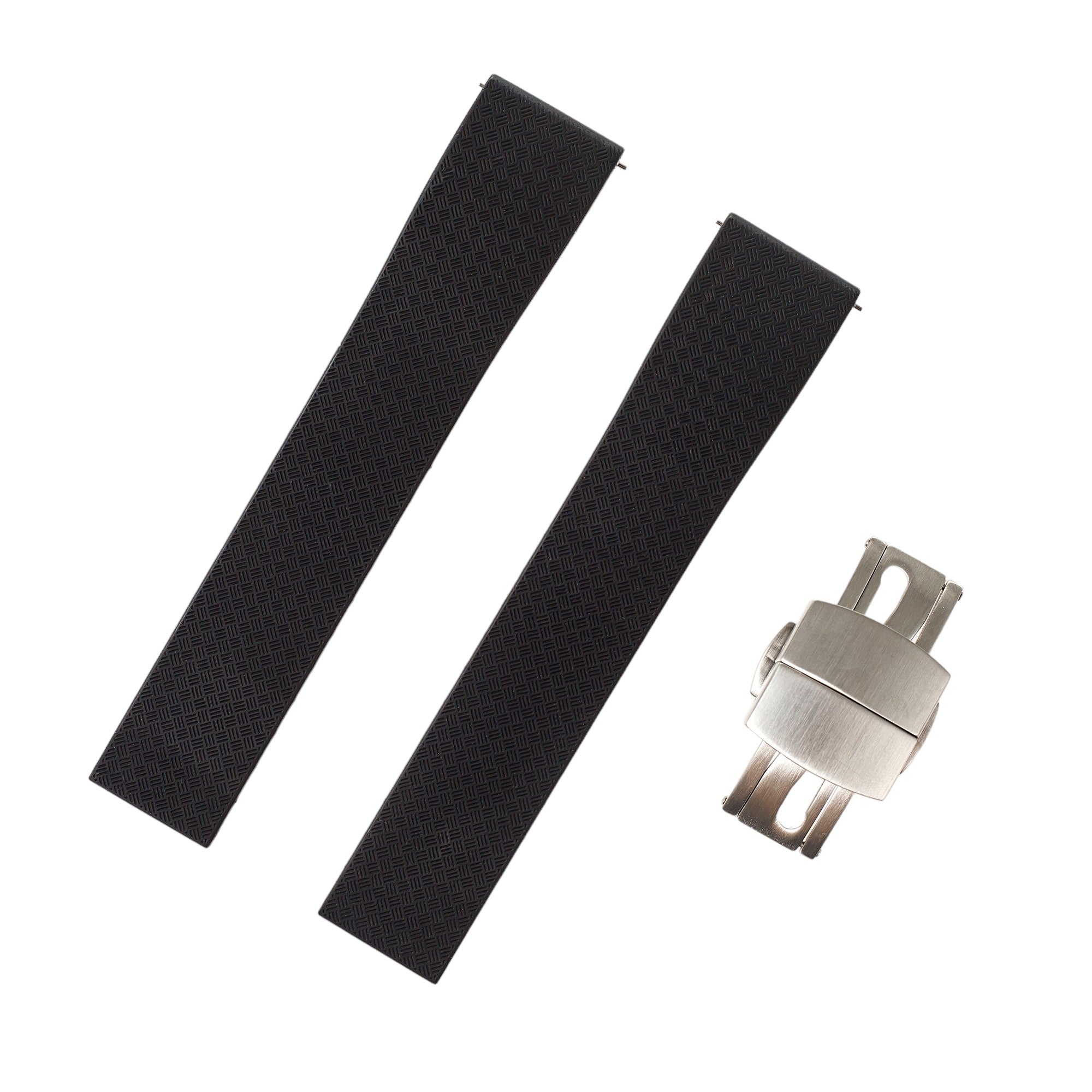 CTS Cut-to-Size FKM Rubber Watch Band for Tudor Black Bay 58 - Quick Release - Black (2435) - Elevate Your Style!