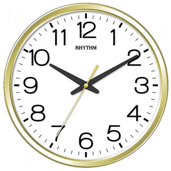 Stunning Rhythm 3D Gold Round Wall Clock CMG494BR18