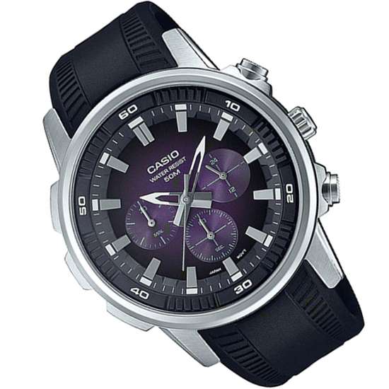 Casio Classic Purple Chronograph MTP-E505-6A MTPE505-6: A Stylish Rubber Watch for Men