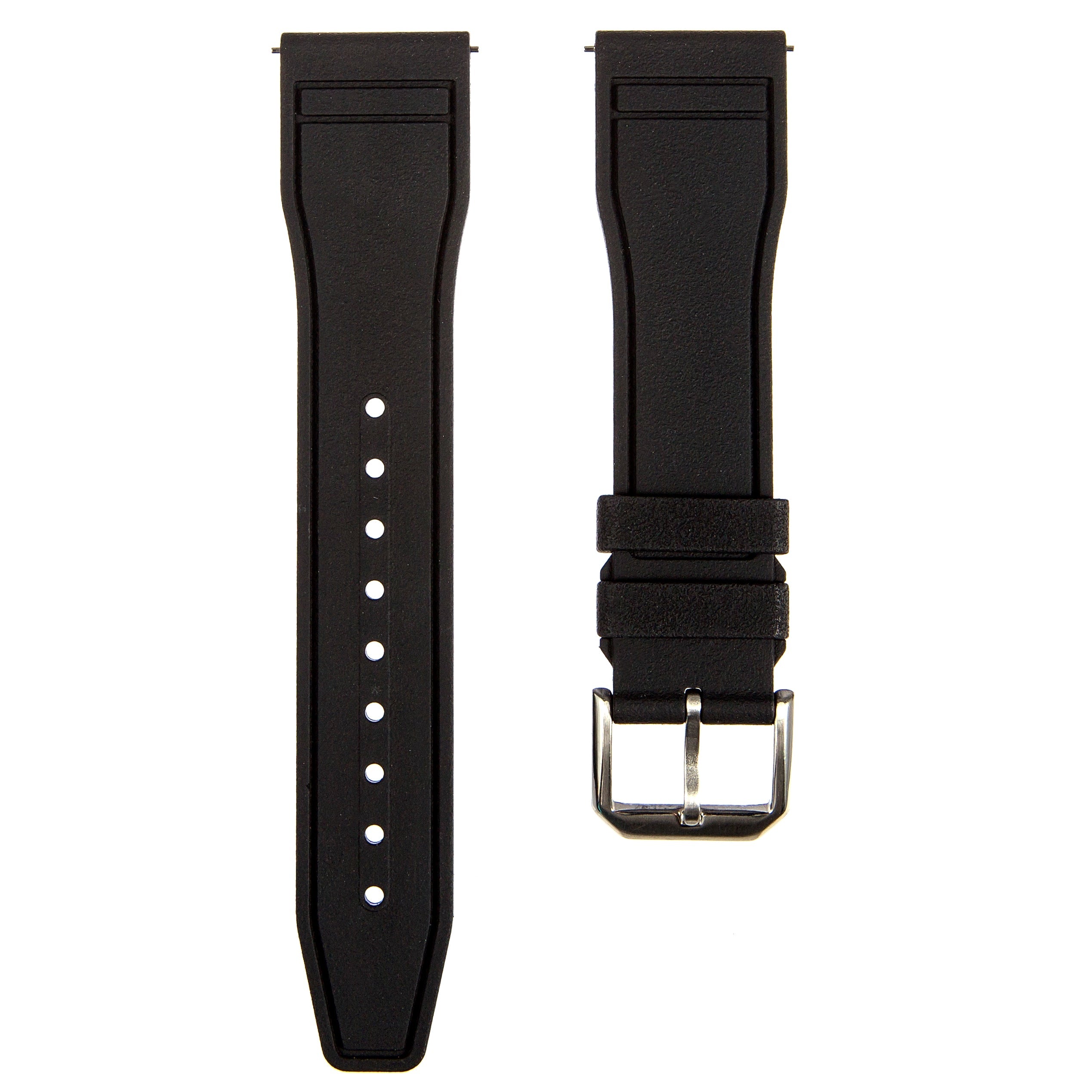Skyward Premium FKM Rubber Watch Strap - Quick Release - Perfect Fit for IWC Big Pilot & More - Orange (2411)