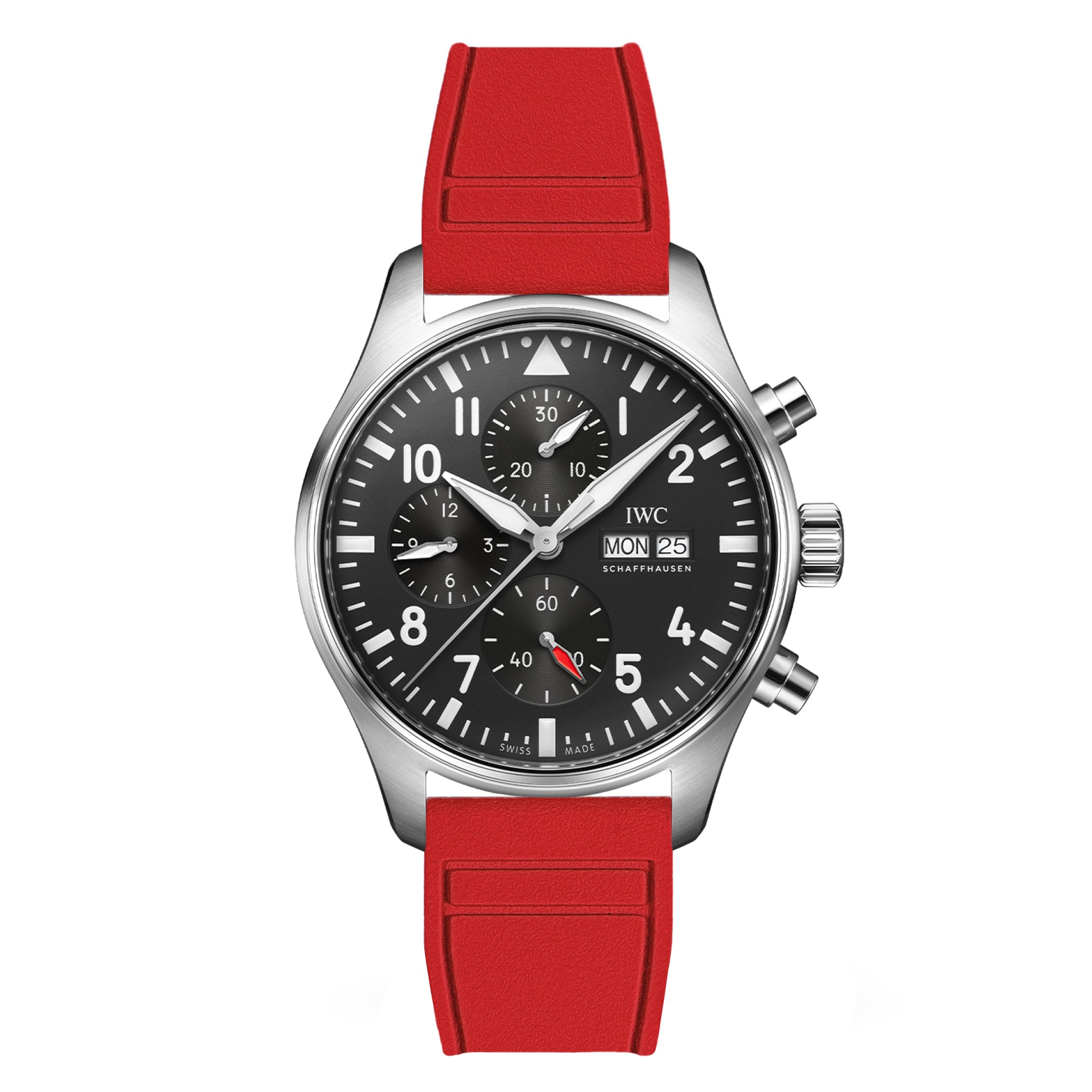 Skyward Premium FKM Rubber Watch Strap - Quick Release - Perfect Fit for IWC Big Pilot & More - Orange (2411)