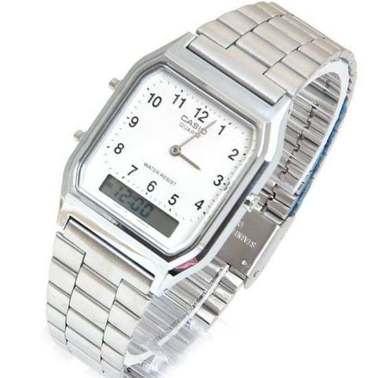 Casio Vintage Dual Time Watch - AQ-230A-7B: A Timeless Classic for Men