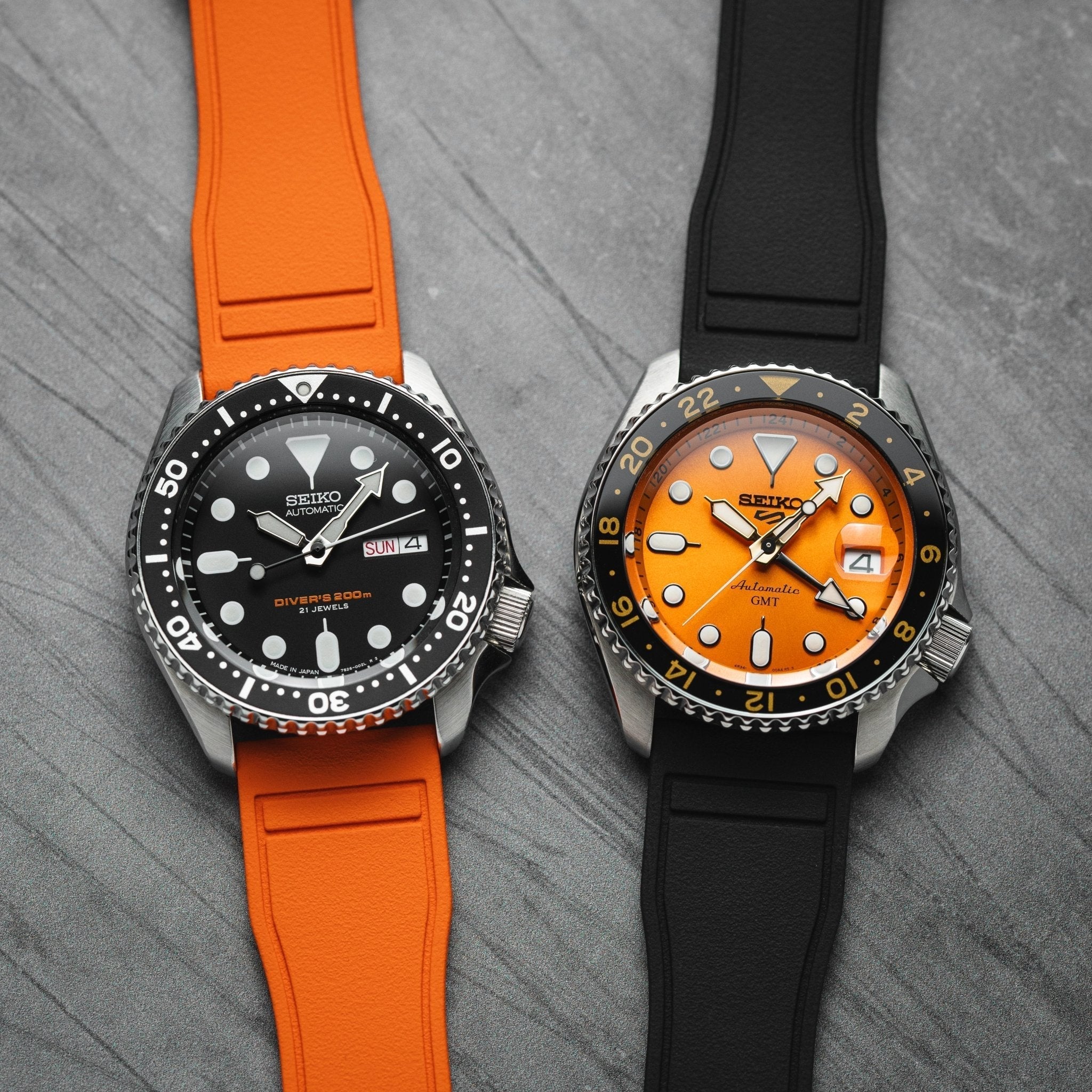 Skyward Premium FKM Rubber Watch Strap - Quick Release - Perfect Fit for IWC Big Pilot & More - Orange (2411)