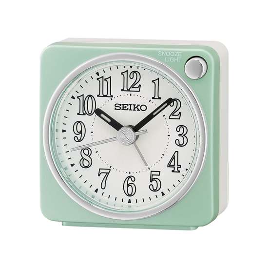 Seiko Pearlized Green Bedside Alarm Clock - QHE185M Series