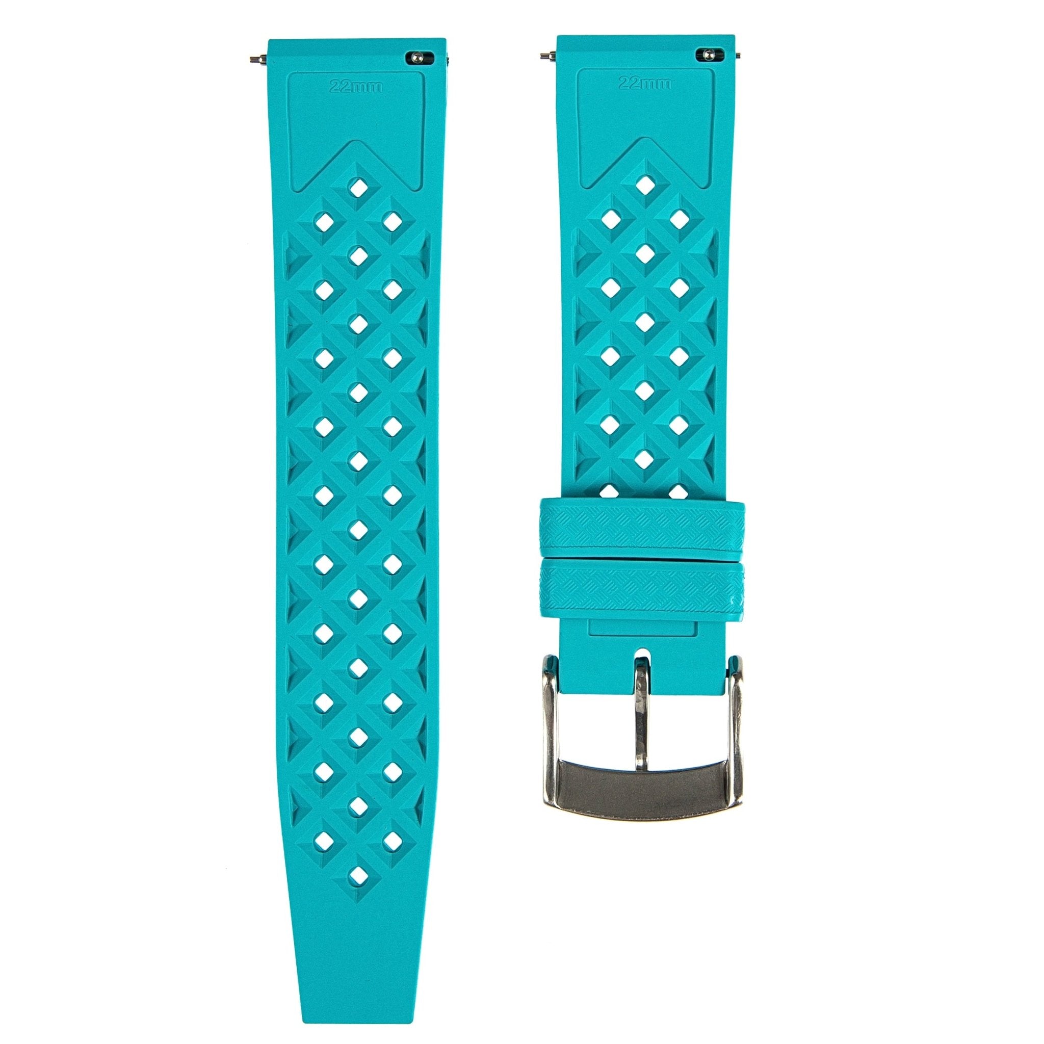 Calypso Style FKM Rubber Watch Strap - Quick-Release - Vibrant Green (2422)