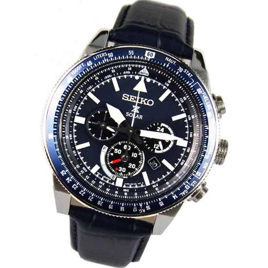 Seiko Prospex SSC609P1 Solar-Powered Blue Leather Watch