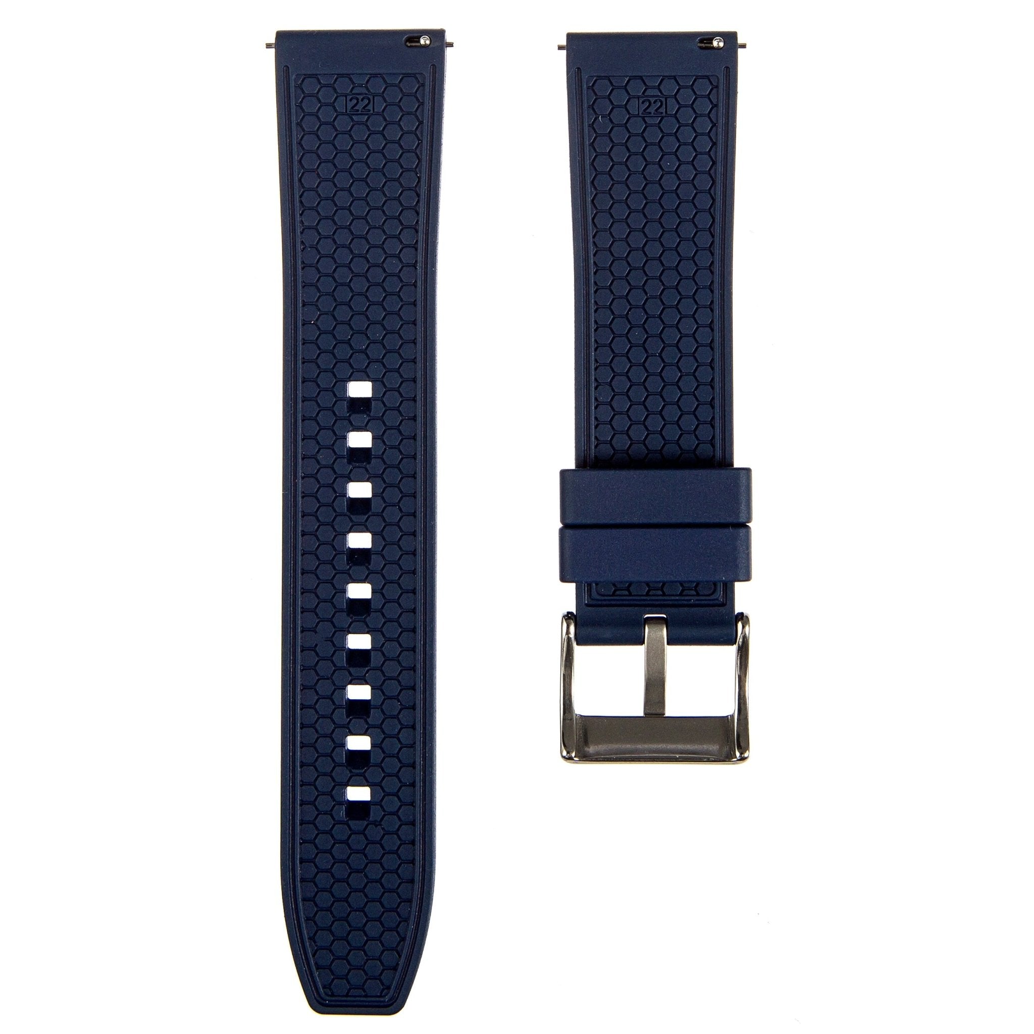 Orange Checkered Quick-Release Vulcanized FKM Rubber Watch Strap (2419)