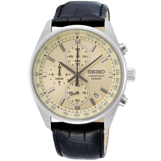 Seiko SSB383P1 Quartz Chronograph Leather Watch - A Must - Have for Men
