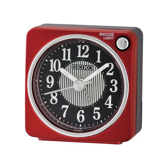 Seiko Metallic Red Bedside Alarm Clock - QHE185R, QHE185RN, QHE185-R