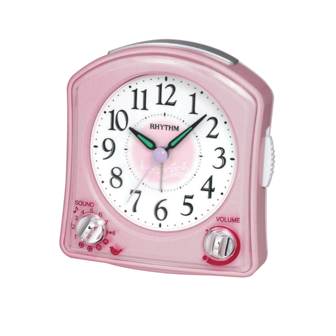 Rhythm Quartz Beep Alarm Clock - Metallic Pink (Singapore Only)