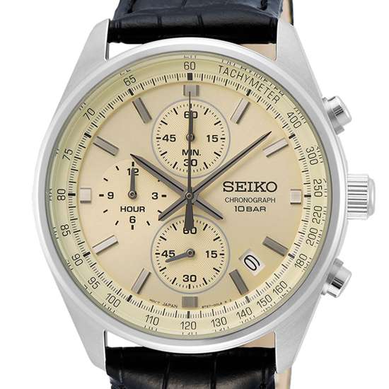 Seiko SSB383P1 Quartz Chronograph Leather Watch - A Must - Have for Men