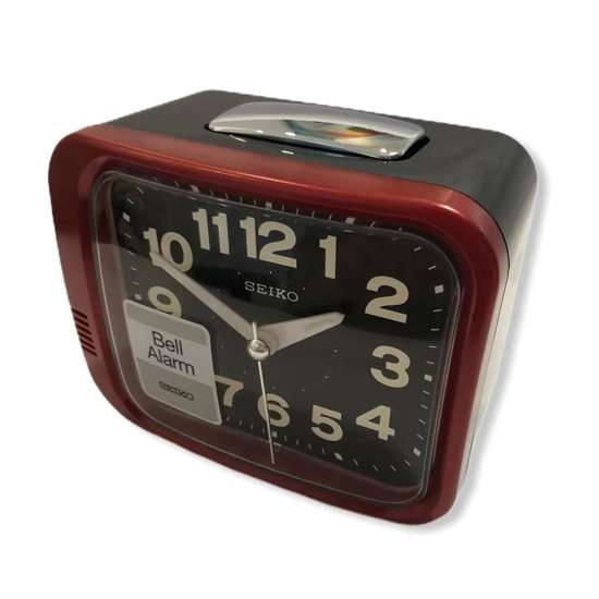 Seiko QHK028R/QHK028RN Red Bell Alarm Clock - Wake Up in Style!