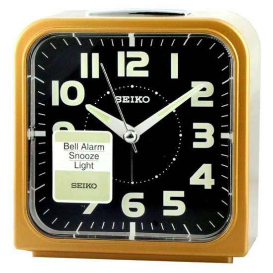 Seiko QHK025G Gold Alarm Clock - Exclusive to Singapore!