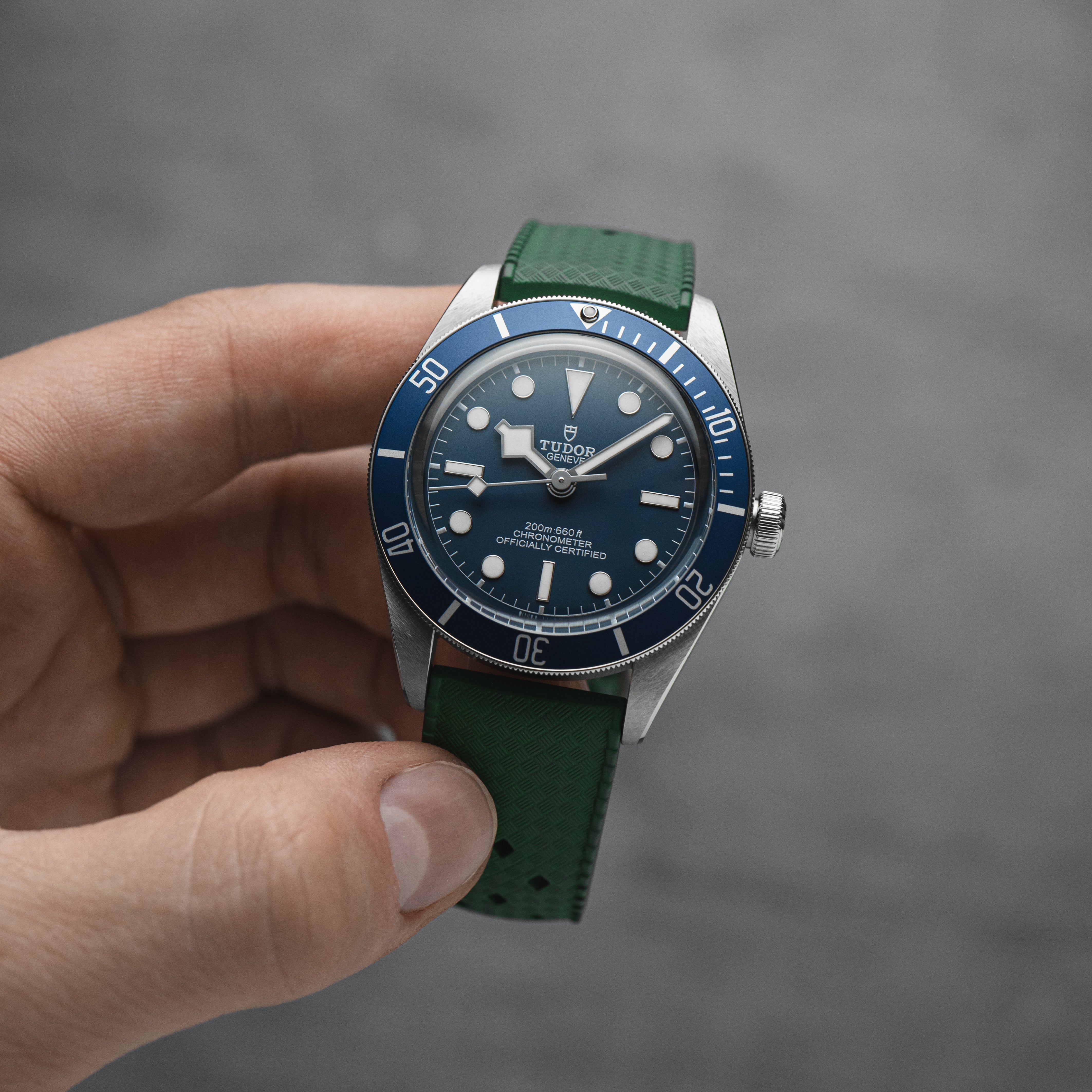 Calypso Style FKM Rubber Watch Strap - Quick-Release - Vibrant Green (2422)