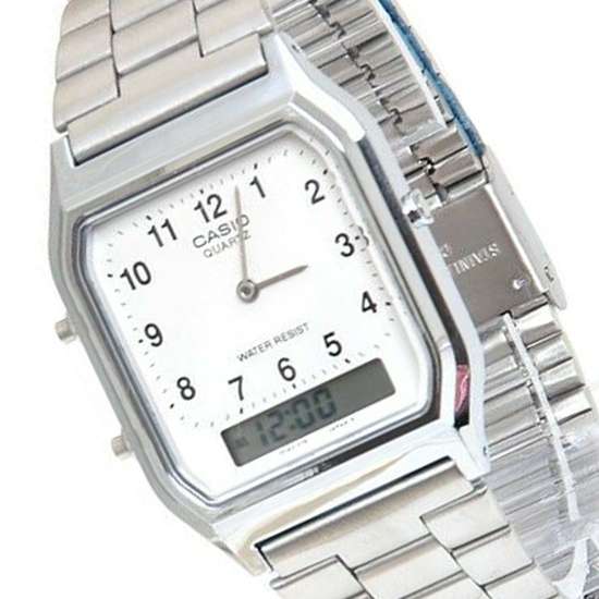 Casio Vintage Dual Time Watch - AQ-230A-7B: A Timeless Classic for Men