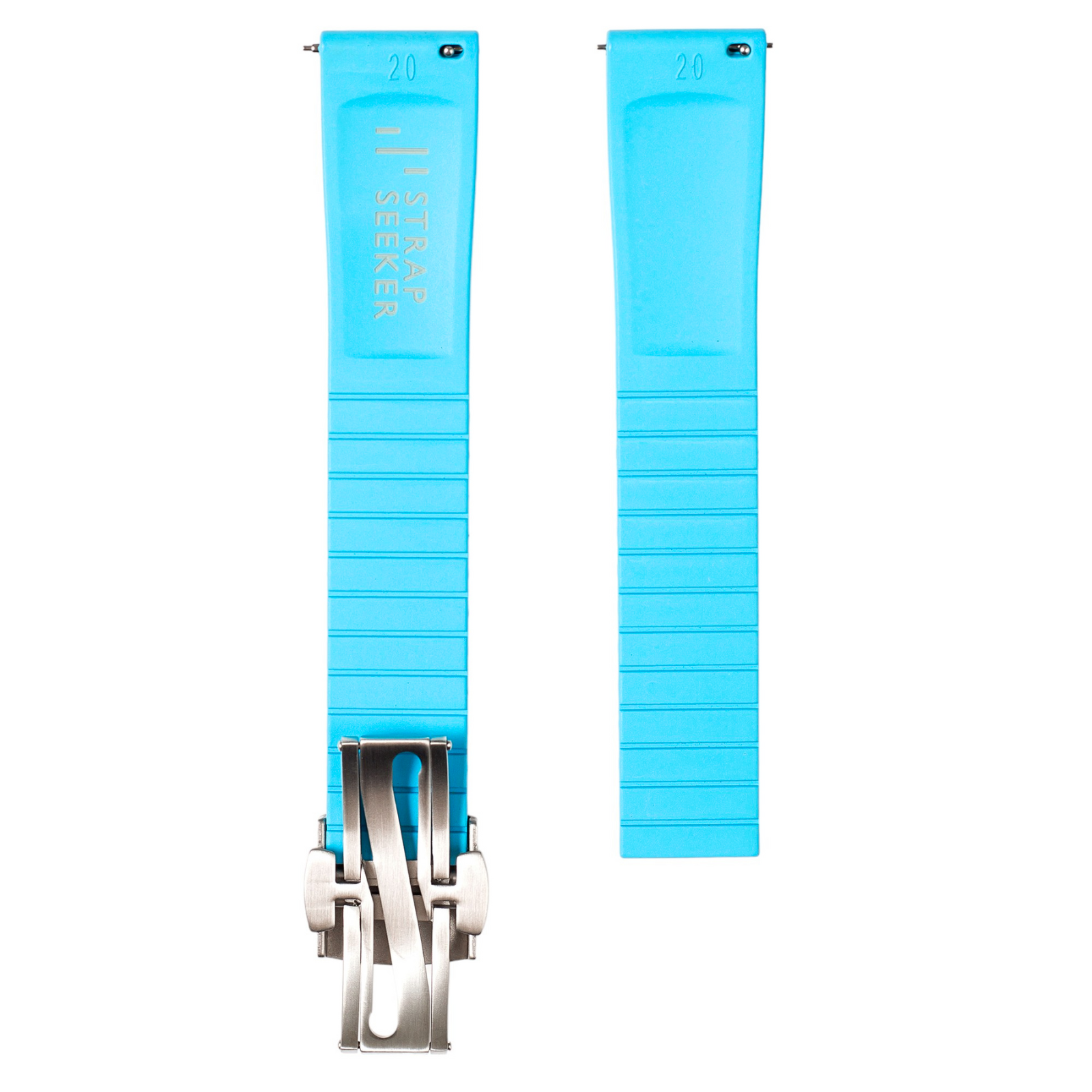 CTS Cut-to-Size FKM Rubber Watch Strap - Quick Release - Sky Blue (2435) - Elevate Your Style!