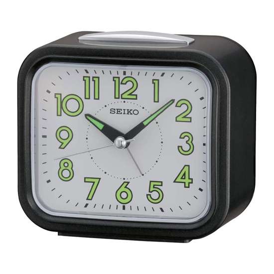 Seiko Quartz Bell Alarm Clock QHK023K/QHK023KN - Stylish Black Design