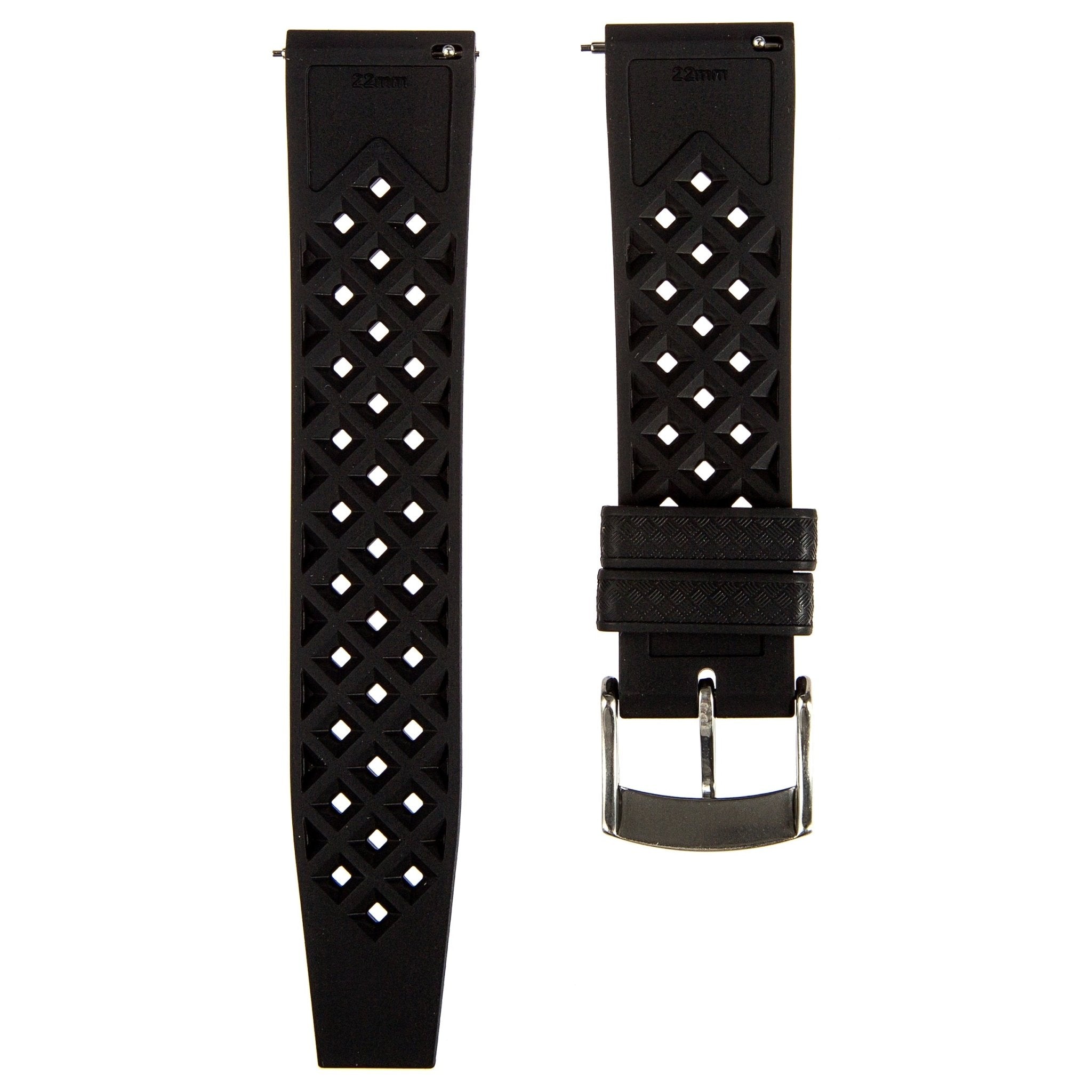 Calypso Style FKM Rubber Watch Strap - Quick-Release - Vibrant Green (2422)